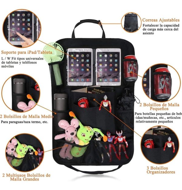 Organizador Auto Respaldo Asiento Tablet Varios Bolsillos - Imagen 5