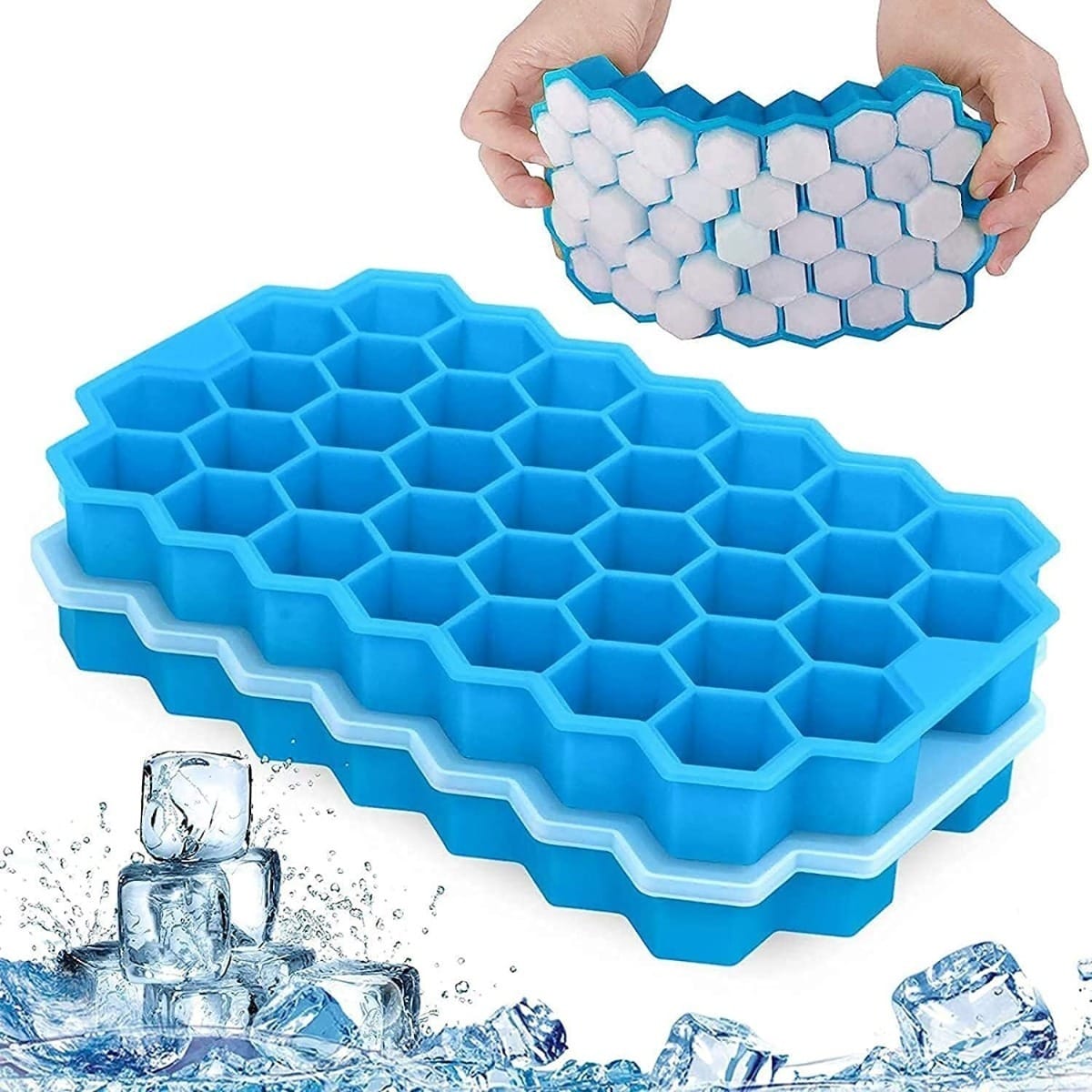 Hielera De Silicona En Forma De Panal Con Tapa 37 Hielos
