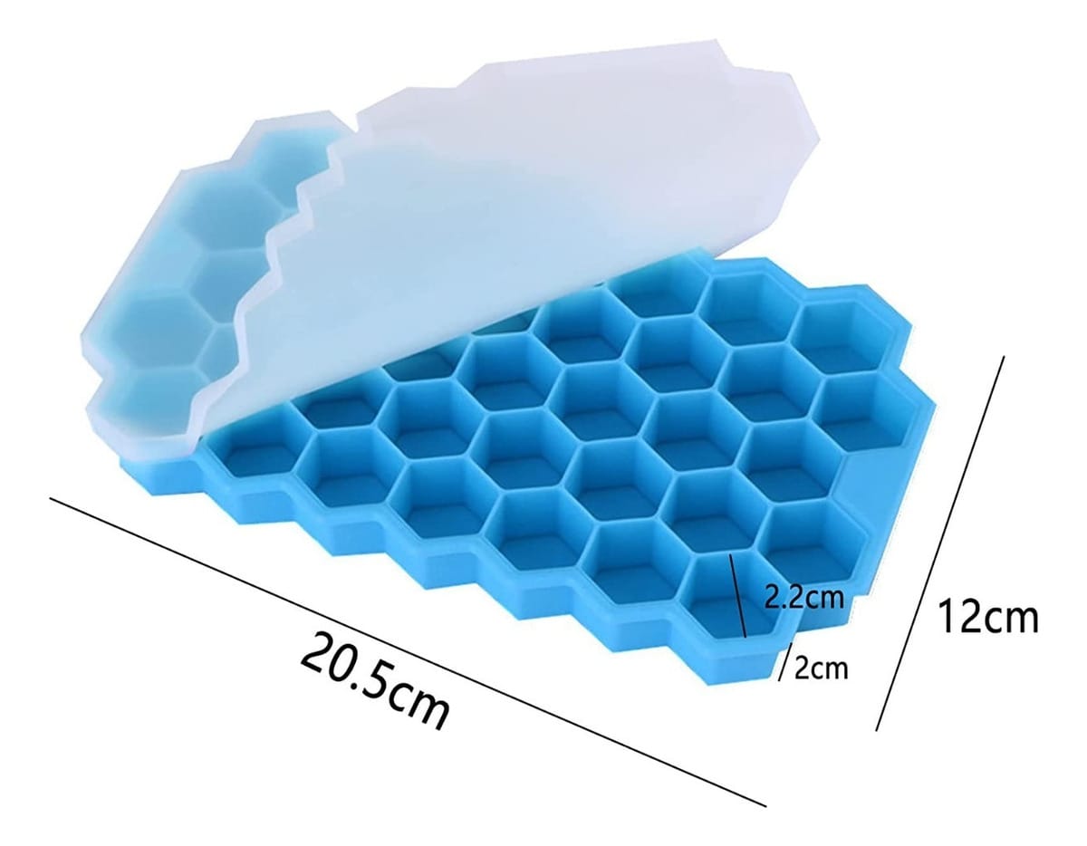 Hielera De Silicona En Forma De Panal Con Tapa 37 Hielos - Imagen 4