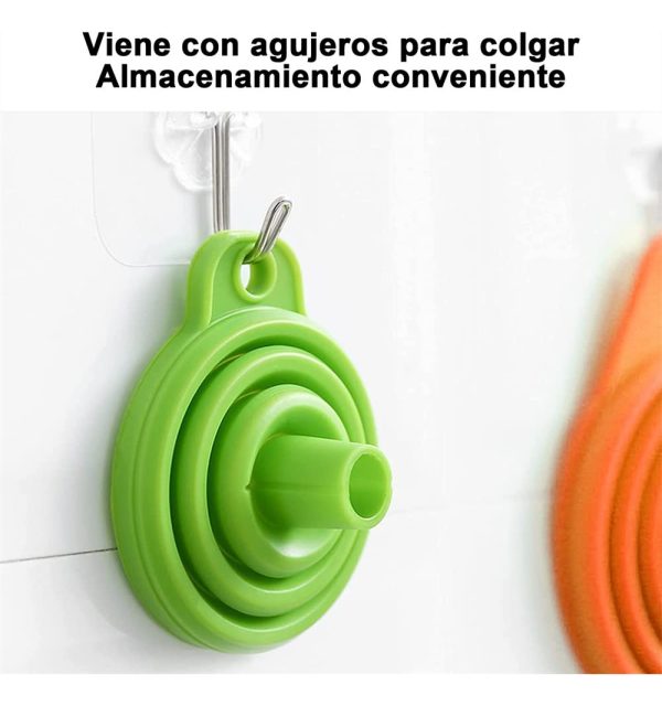 Embudo De Silicona Plegable Para Liquidos Botellas Motores - Imagen 3