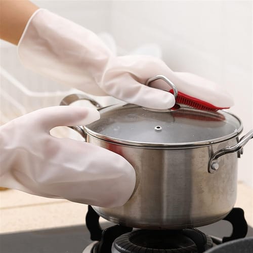 Guantes Cepillos Para Limpiar X Par Esponja Pvc Limpieza - Imagen 9