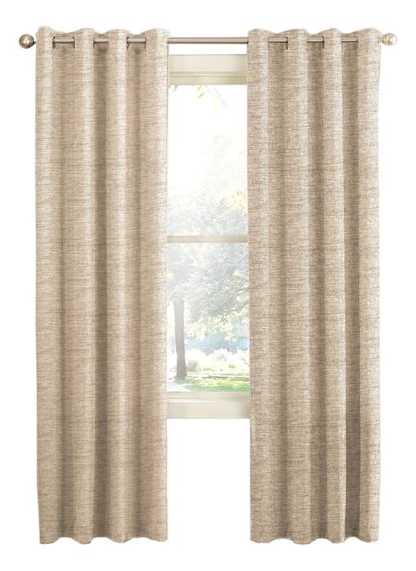 Cortina Blackout 100% Engomada Paño 140x225 Cm Textura Lino