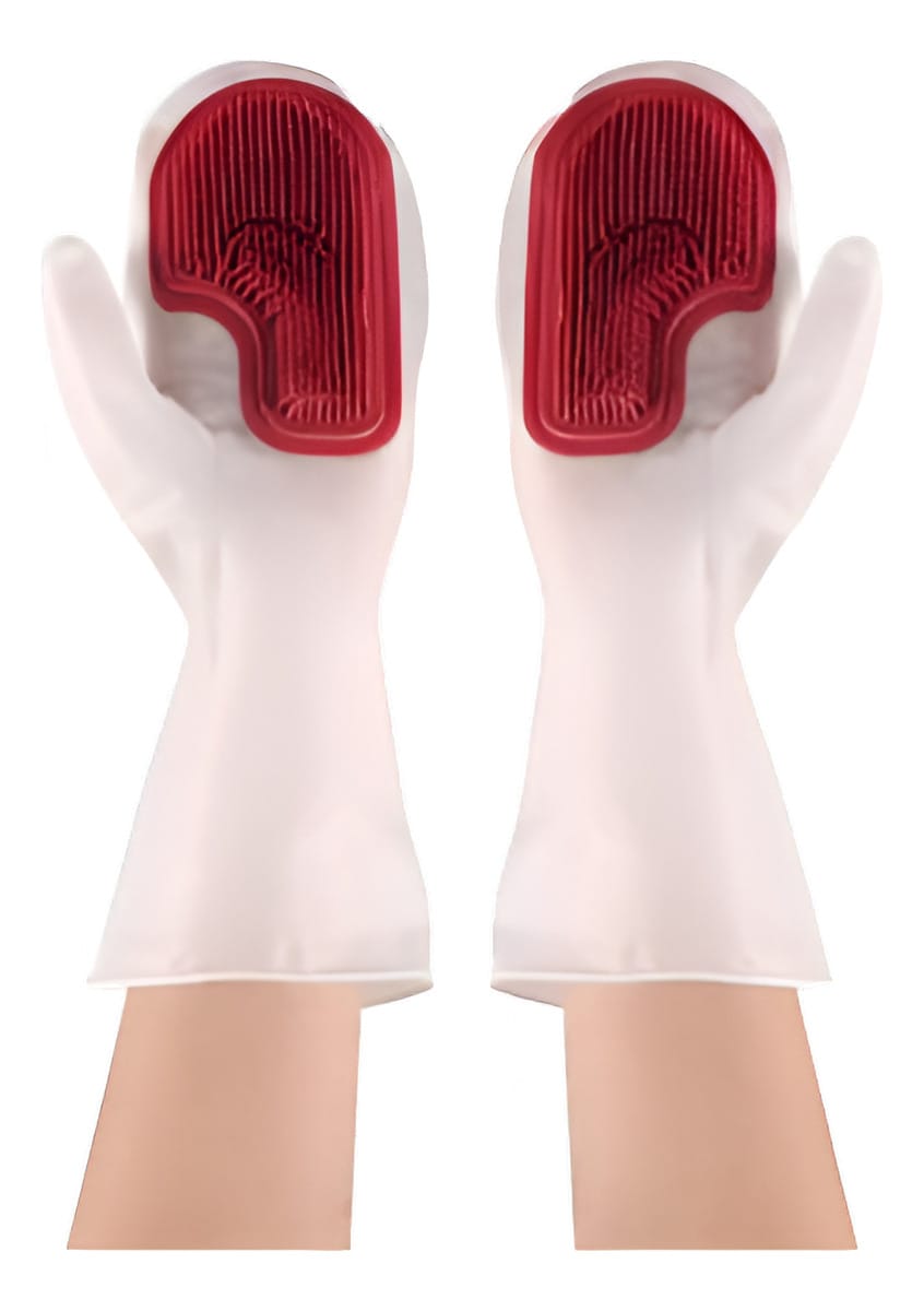 Guantes Cepillos Para Limpiar X Par Esponja Pvc Limpieza - Imagen 5