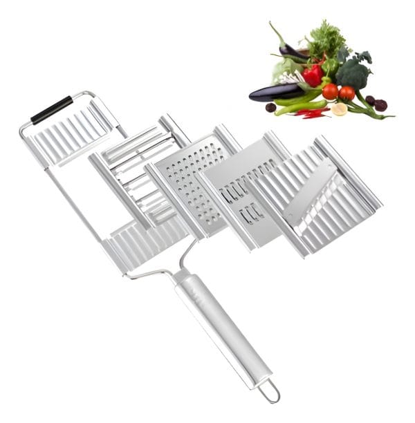 Rallador Con Agarre 4 Cuchillas Acero Inox Vegetales Cocina