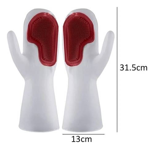 Guantes Cepillos Para Limpiar X Par Esponja Pvc Limpieza - Imagen 3