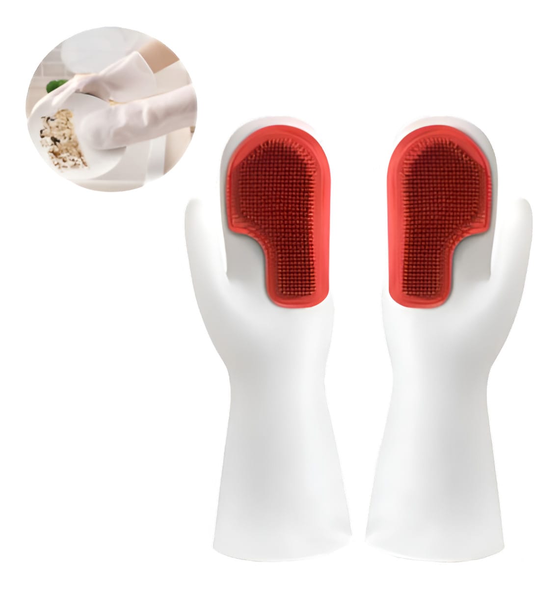 Guantes Cepillos Para Limpiar X Par Esponja Pvc Limpieza