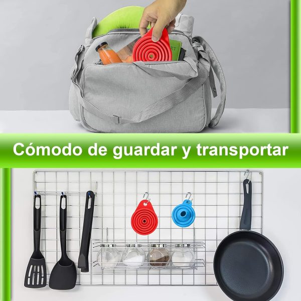 Embudo De Silicona Plegable Para Liquidos Botellas Motores - Imagen 4