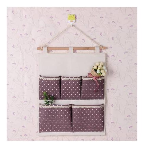 Organizador De Tela Con 5 Bolsillos Para Colgar Diseño Hogar - Imagen 6
