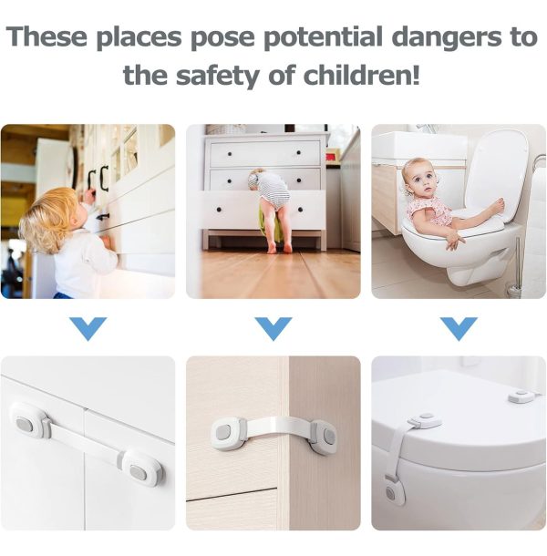 Seguridad Puertas Niños 10 Pcs Cajones Bebe Proteccion Casa - Imagen 3