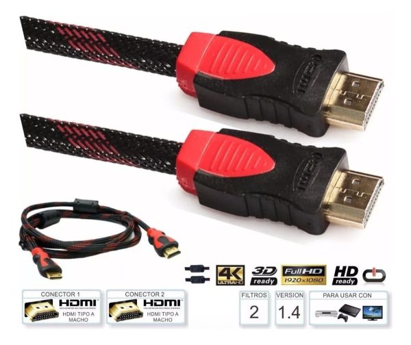 Cable Hdmi A Hdmi Reforzado 1,5 Metros Monitor Tv Hd 1080 4k - Imagen 2