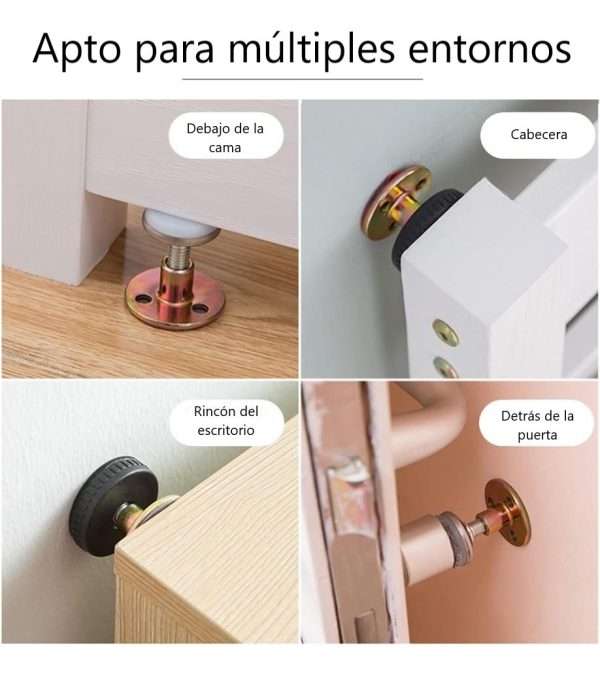 4 Protectores Entre Cama Puerta Pared Tope Anti Ruido Golpe - Imagen 2