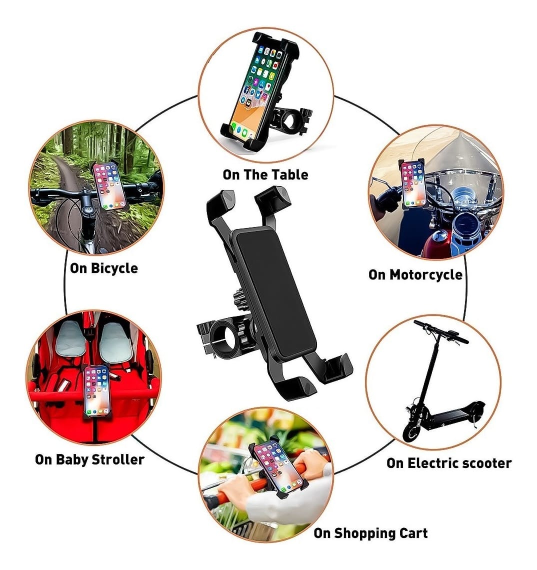 Soporte Celular Gps Moto Bici Universal Ajustable Rota 360 - Imagen 2