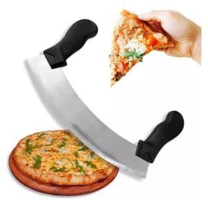 Cuchillo Media Luna De Acero Inoxidable Y Mango De Goma 26cm