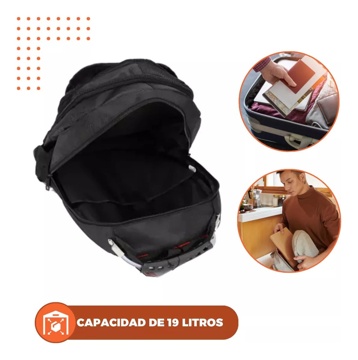 Mochila Ejecutiva Indra K002 Porta Laptop Notebook Reforzada - Imagen 7