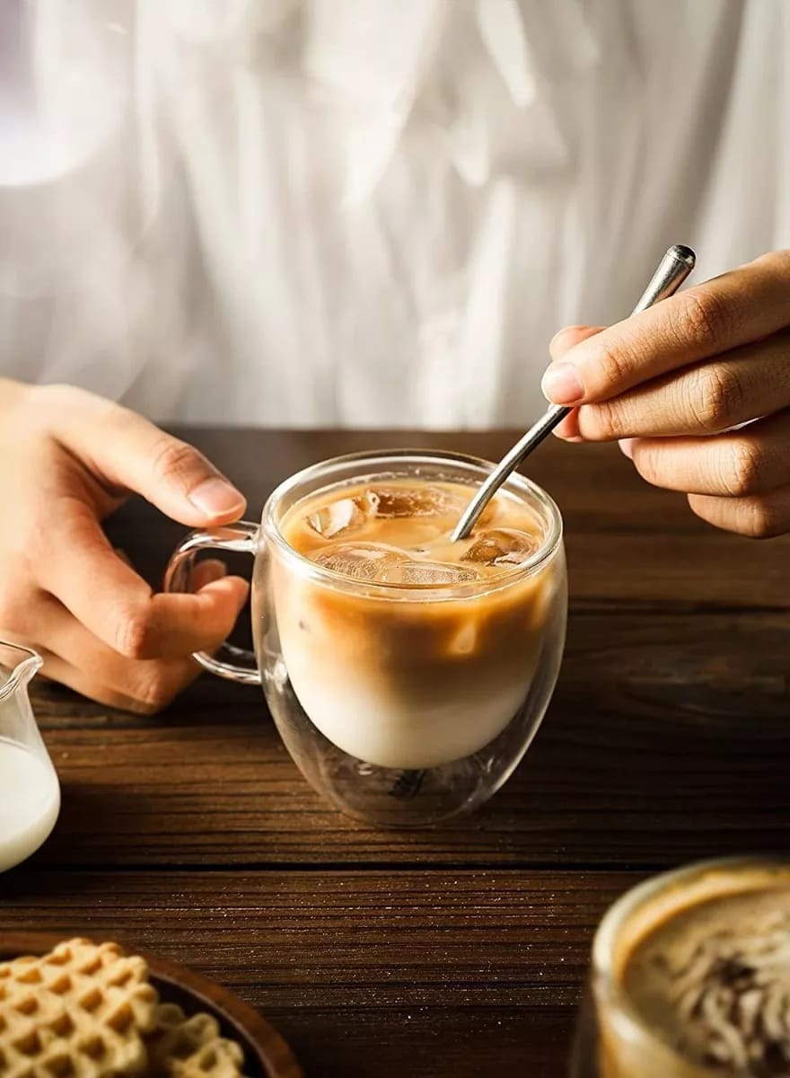 Taza Vidrio Doble Pared 250 Ml Café Té Aislante Frio Calor - Imagen 6