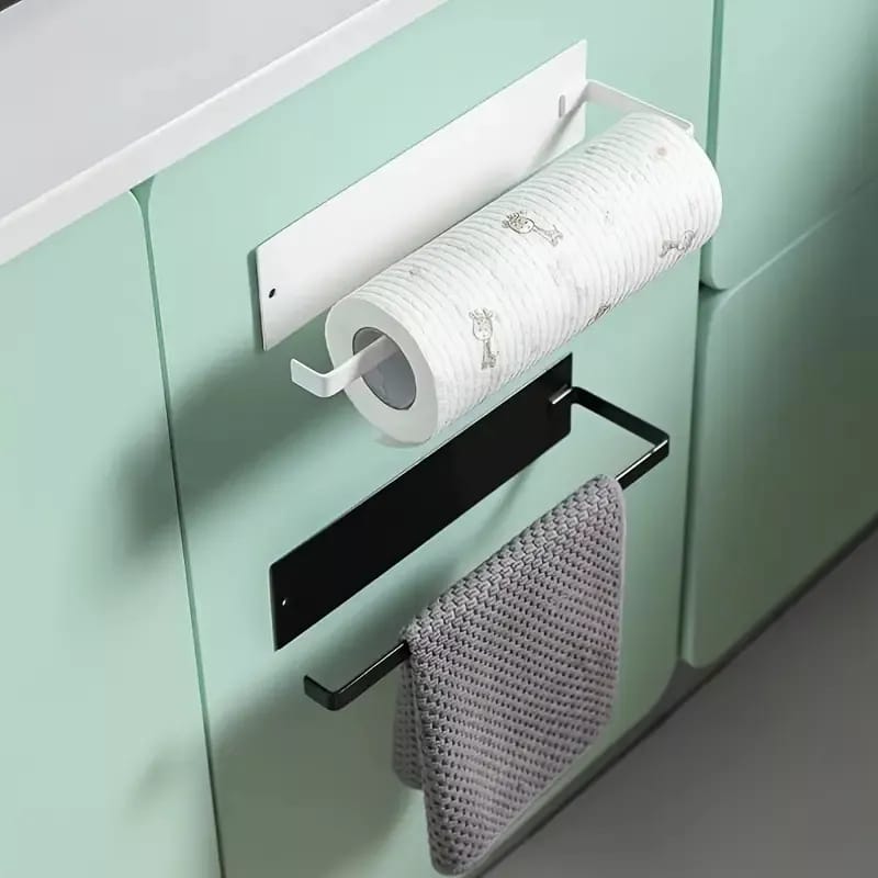 Porta Rollos Papel Toalla Cocina Baño Soporte Adhesivo Pared - Imagen 6