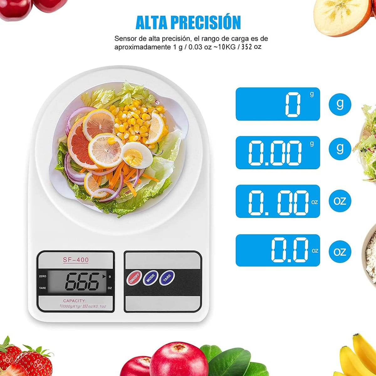 Balanza Digital De Cocina Gran Capacidad 1g Hasta 10 Kg - Imagen 2