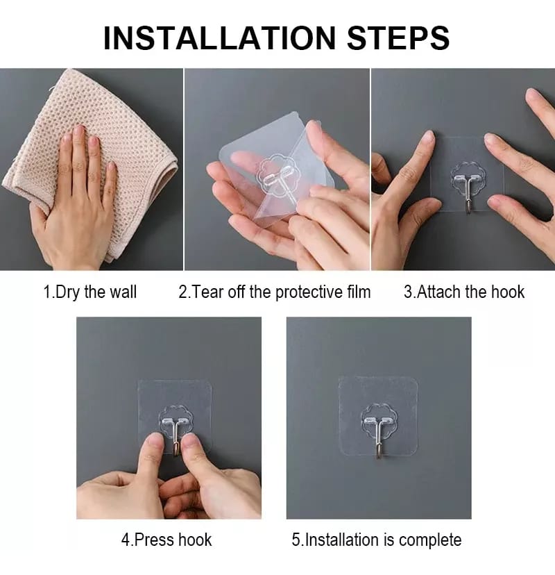 Ganchos De Pared X10 Adhesivo Hasta 15kg Resistente Multiuso - Imagen 9