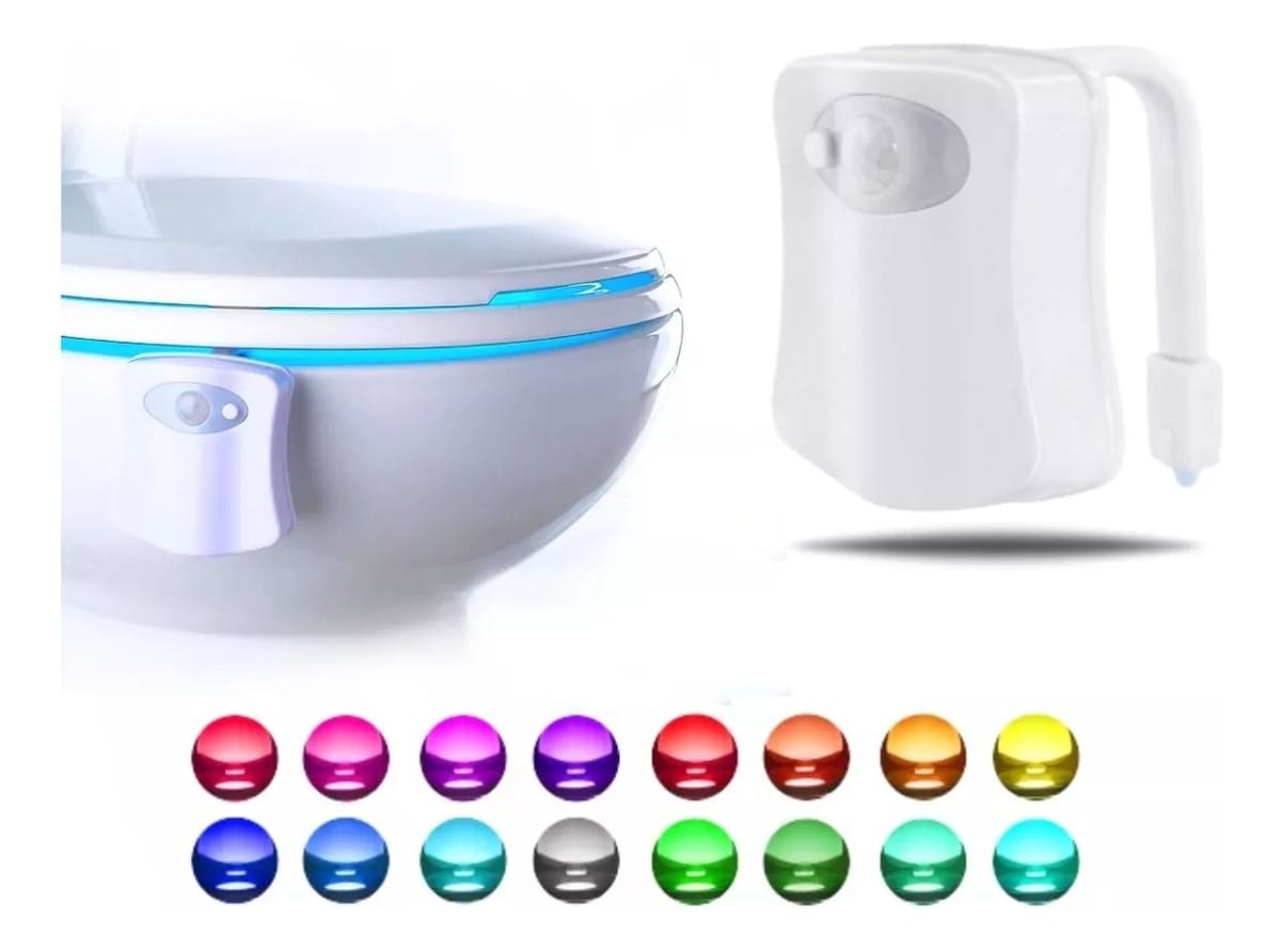 Luz Rgb De Inodoro Con Sensor De Movimiento A Pila Aaa