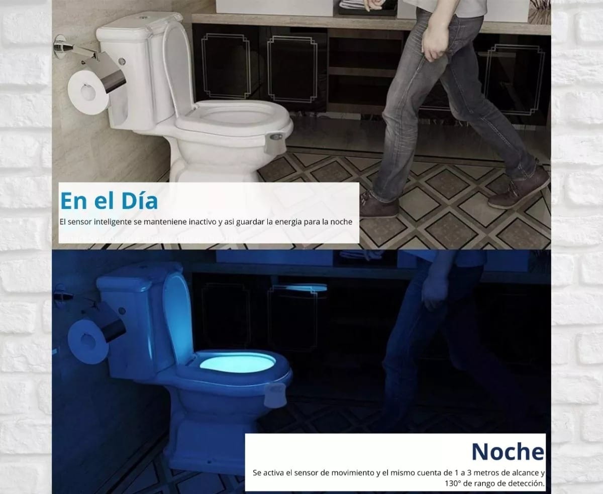 Luz Rgb De Inodoro Con Sensor De Movimiento A Pila Aaa - Imagen 5