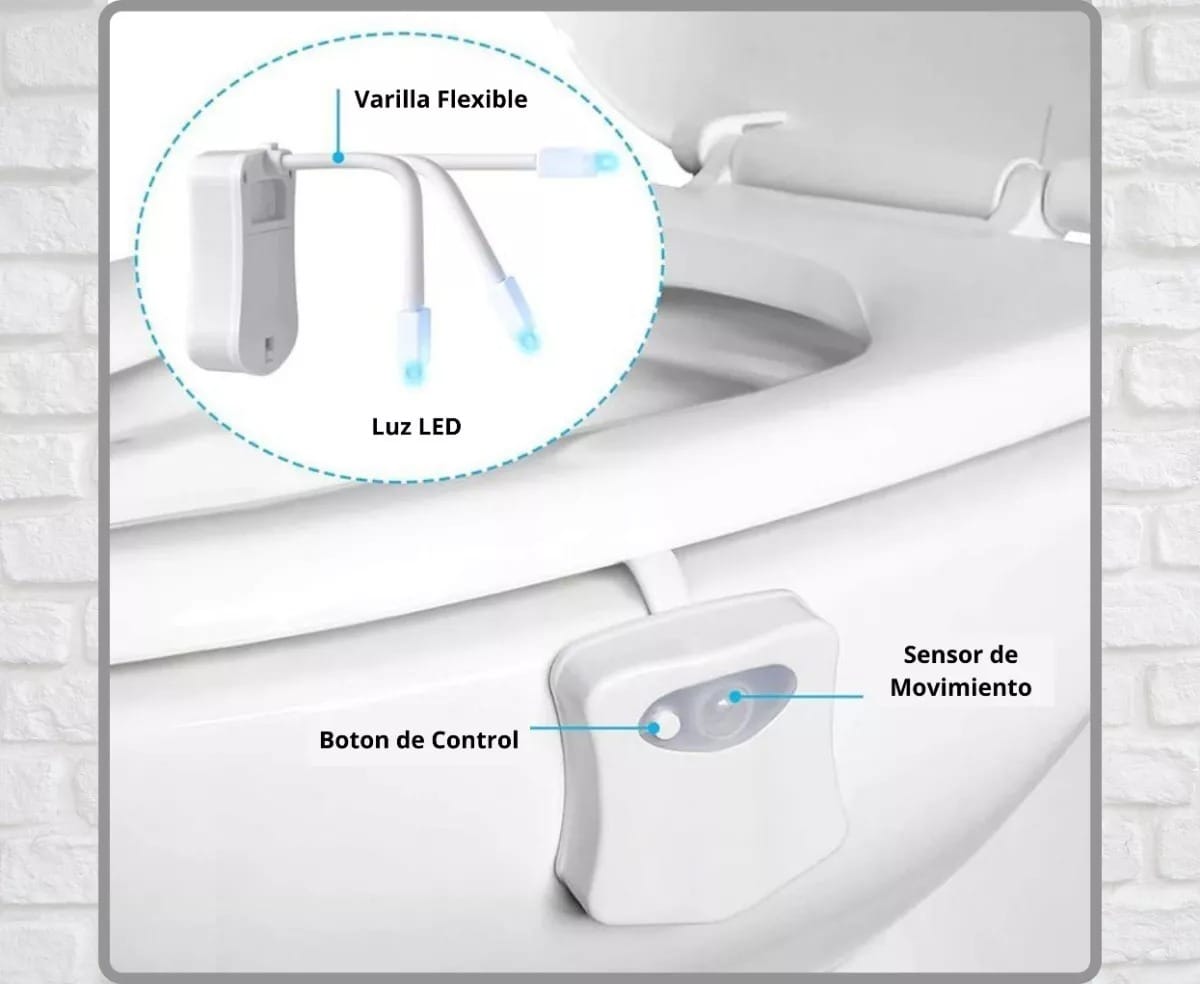 Luz Rgb De Inodoro Con Sensor De Movimiento A Pila Aaa - Imagen 3