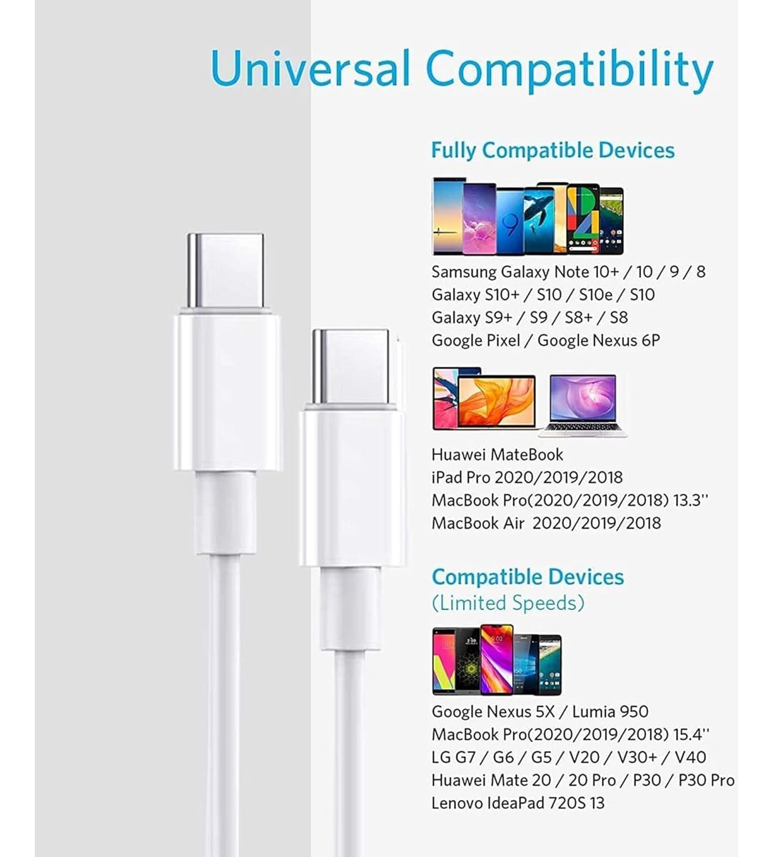 Cable Treqa Usb C A Usb C 3m Datos Tipo C Compatible iPhone - Imagen 2
