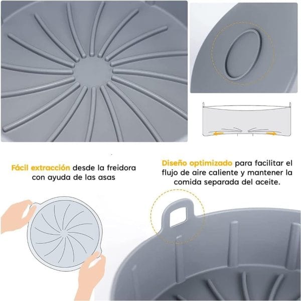 Sartén De Silicona Para Freidora Sin Aceite Diámetro 19 Cm - Imagen 3
