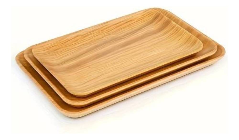 Bandeja Madera Bambu 38,5x27 Cm Mediana Rectangular Melamina - Imagen 3