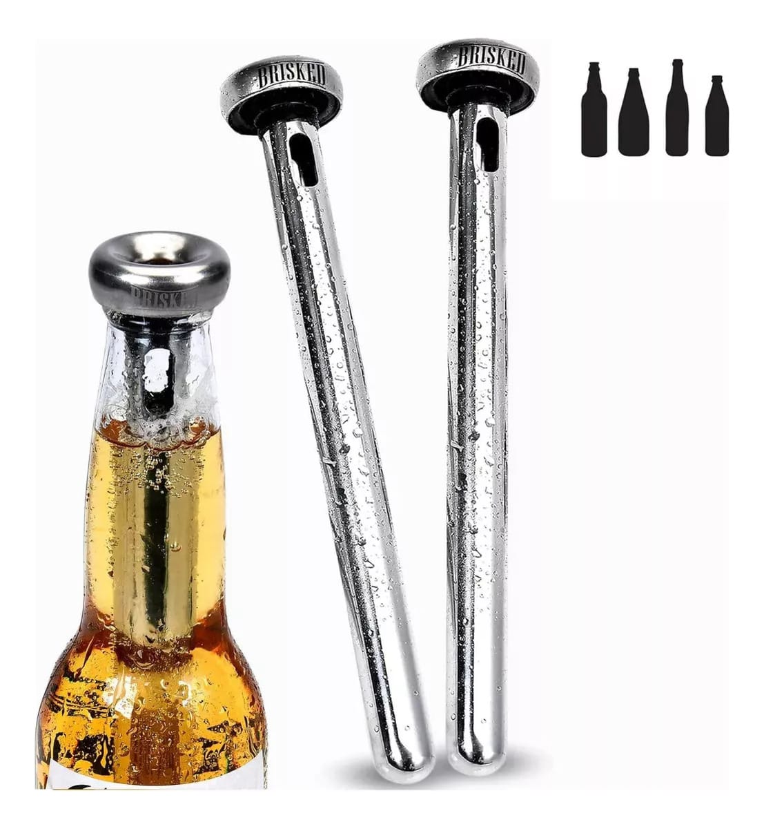 Pack De 2 Enfriadores De Botellas De Acero Inoxidable 21 Cm
