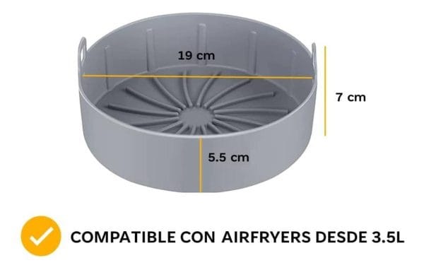 Sartén De Silicona Para Freidora Sin Aceite Diámetro 19 Cm - Imagen 5