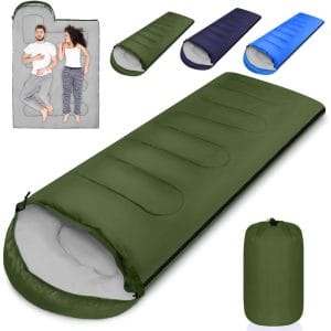Sobre Saco De Dormir Aislante Caza Camping 2mt Capucha Liso