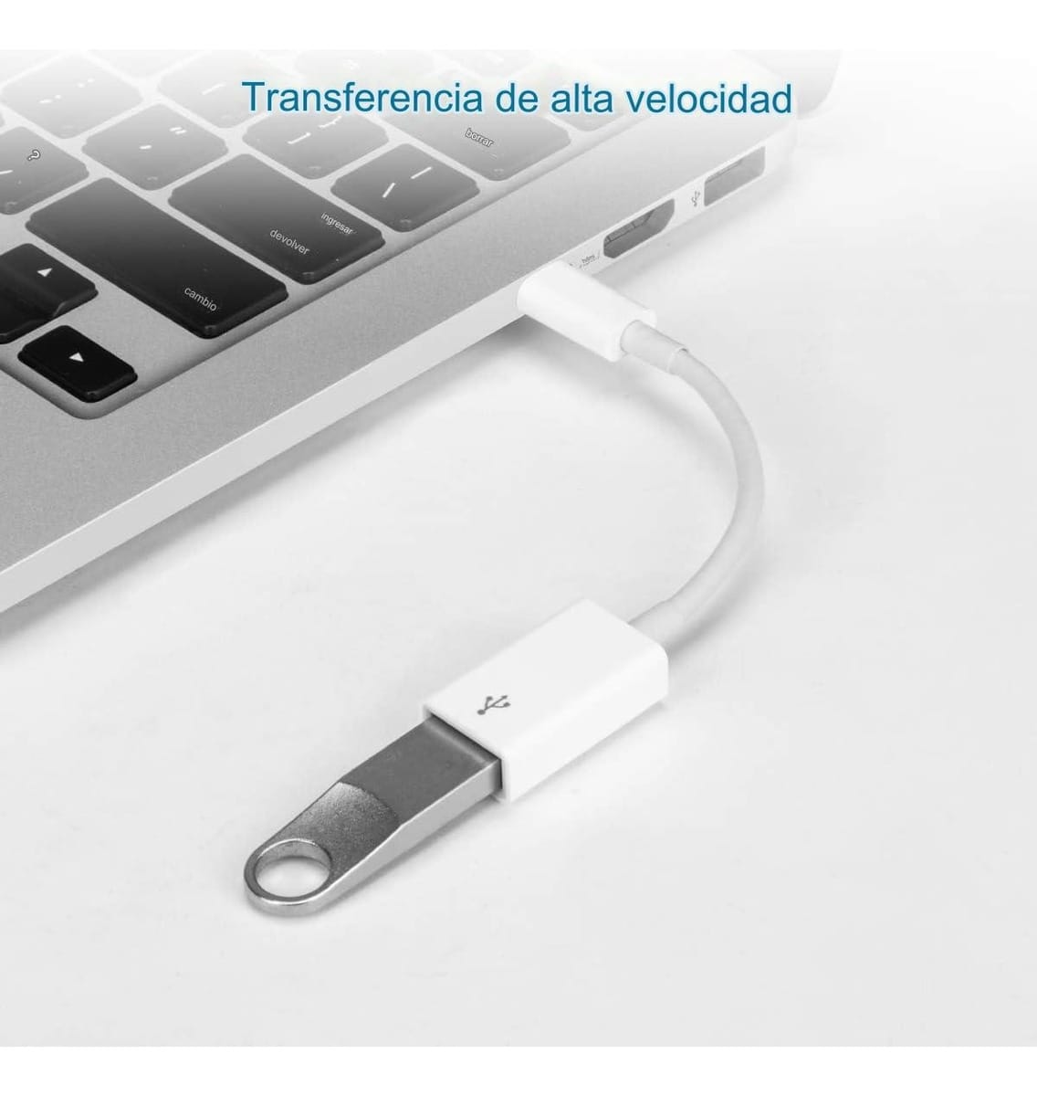 Cable Adaptador Tipo C Usb C Macho - Usb Hembra Otg 5cm - Imagen 2