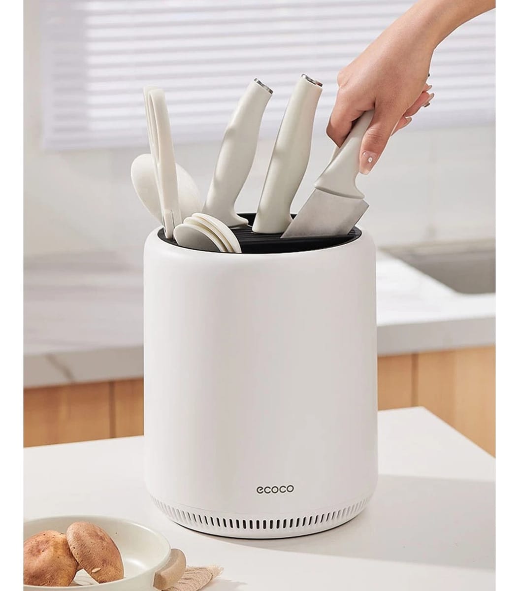 Organizador Cocina Giratorio Cubiertos Cuchillos Escurridor - Imagen 7