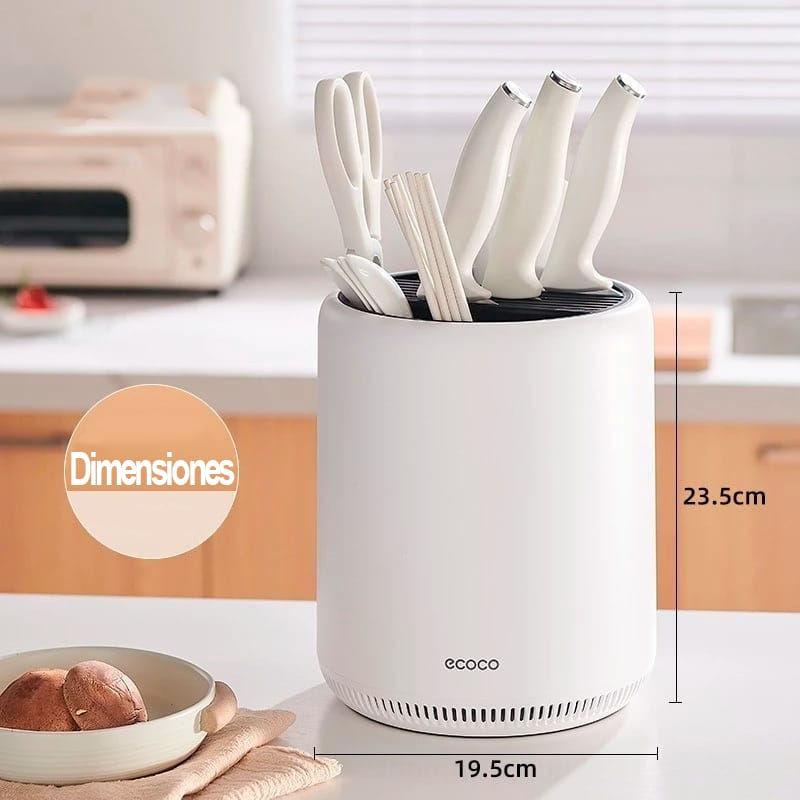 Organizador Cocina Giratorio Cubiertos Cuchillos Escurridor - Imagen 2
