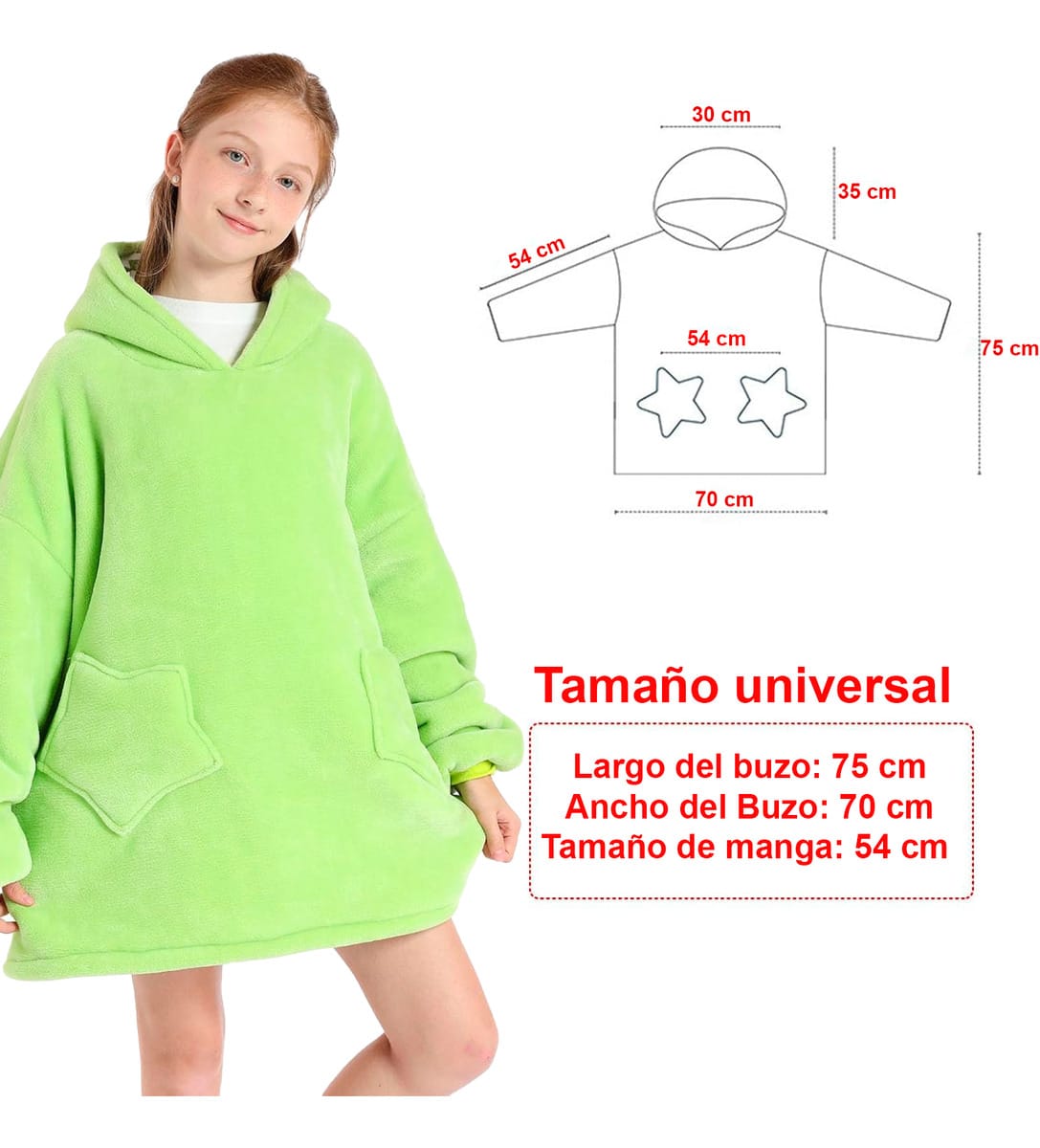 Buzo Manta Canguro Gigante Poncho Corderito Infantil Unisex - Imagen 4