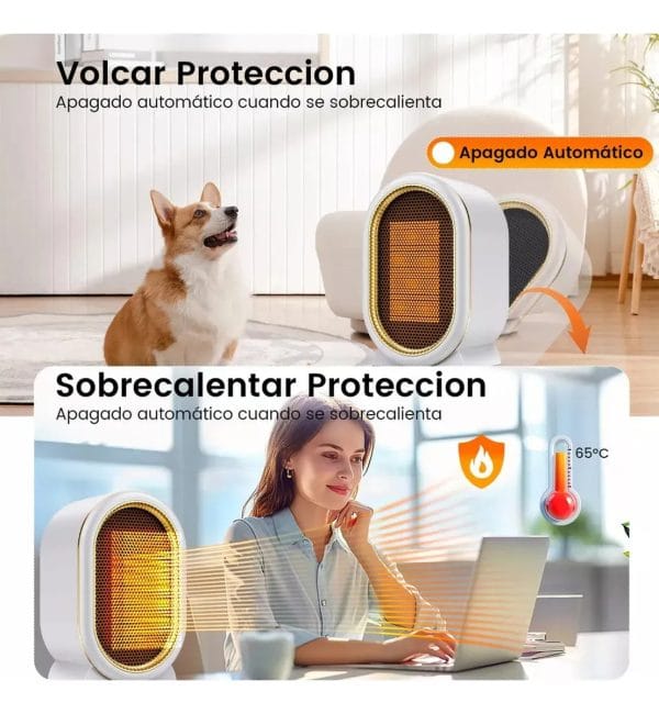 Calefactor Eléctrico De Aire Portátil 1200w Silencioso - Imagen 5