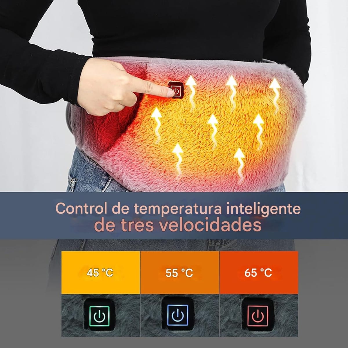 Faja Calefaccion Calentador Cintura Manos Termico Corderito - Imagen 3
