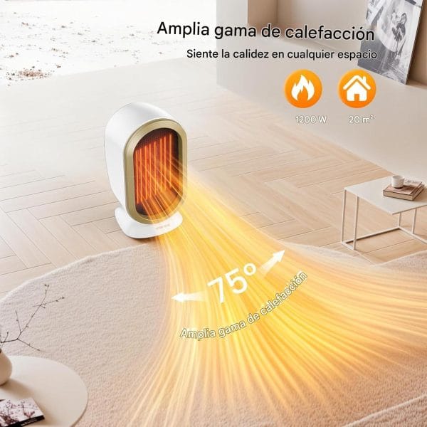 Calefactor Eléctrico De Aire Portátil 1200w Silencioso - Imagen 9