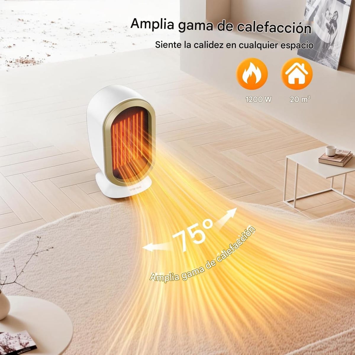 Calefactor Eléctrico De Aire Portátil 1200w Silencioso - Imagen 9