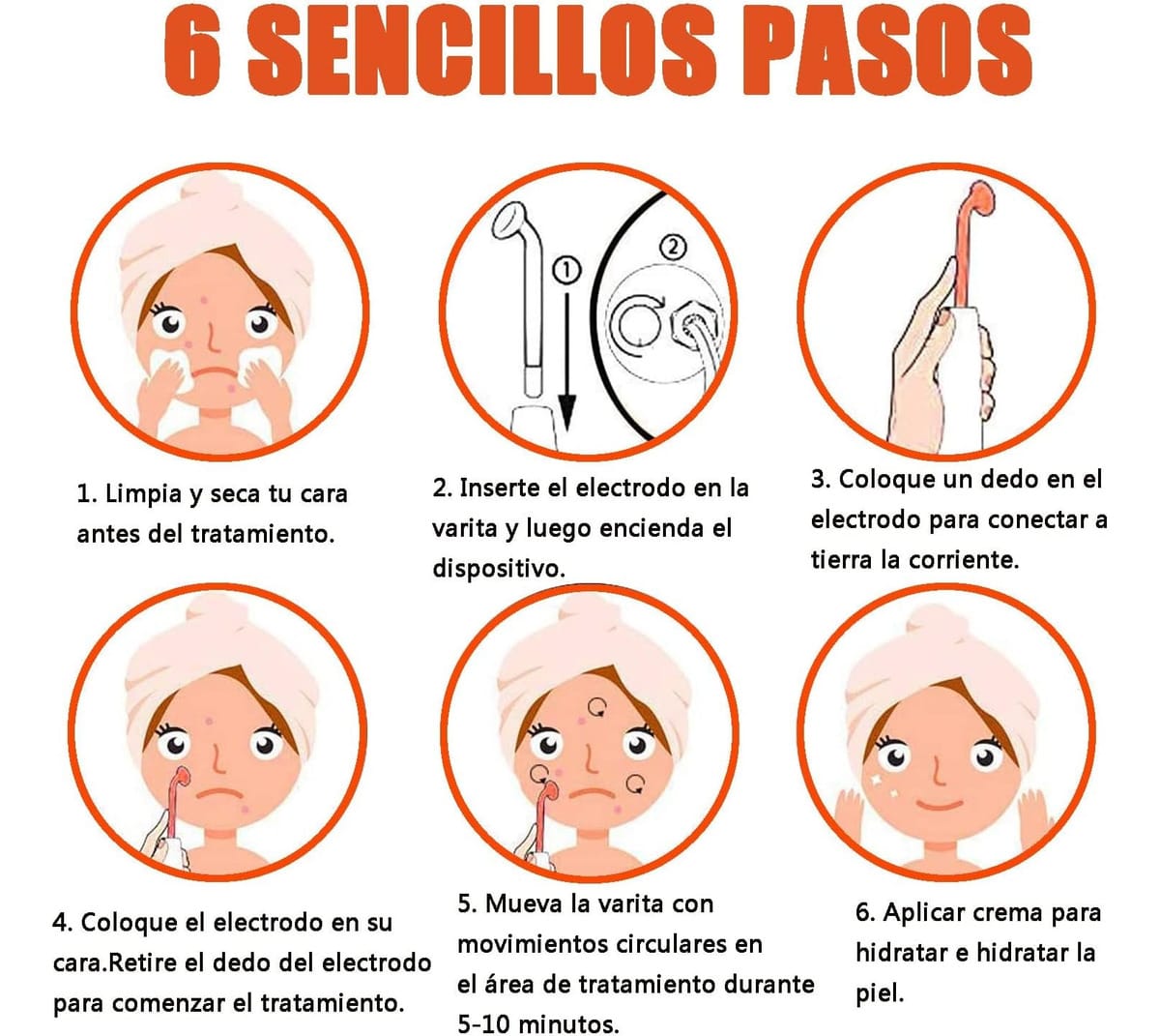 Máquina Facial Alta Frecuencia Equipo Para La Piel Portatil - Imagen 7