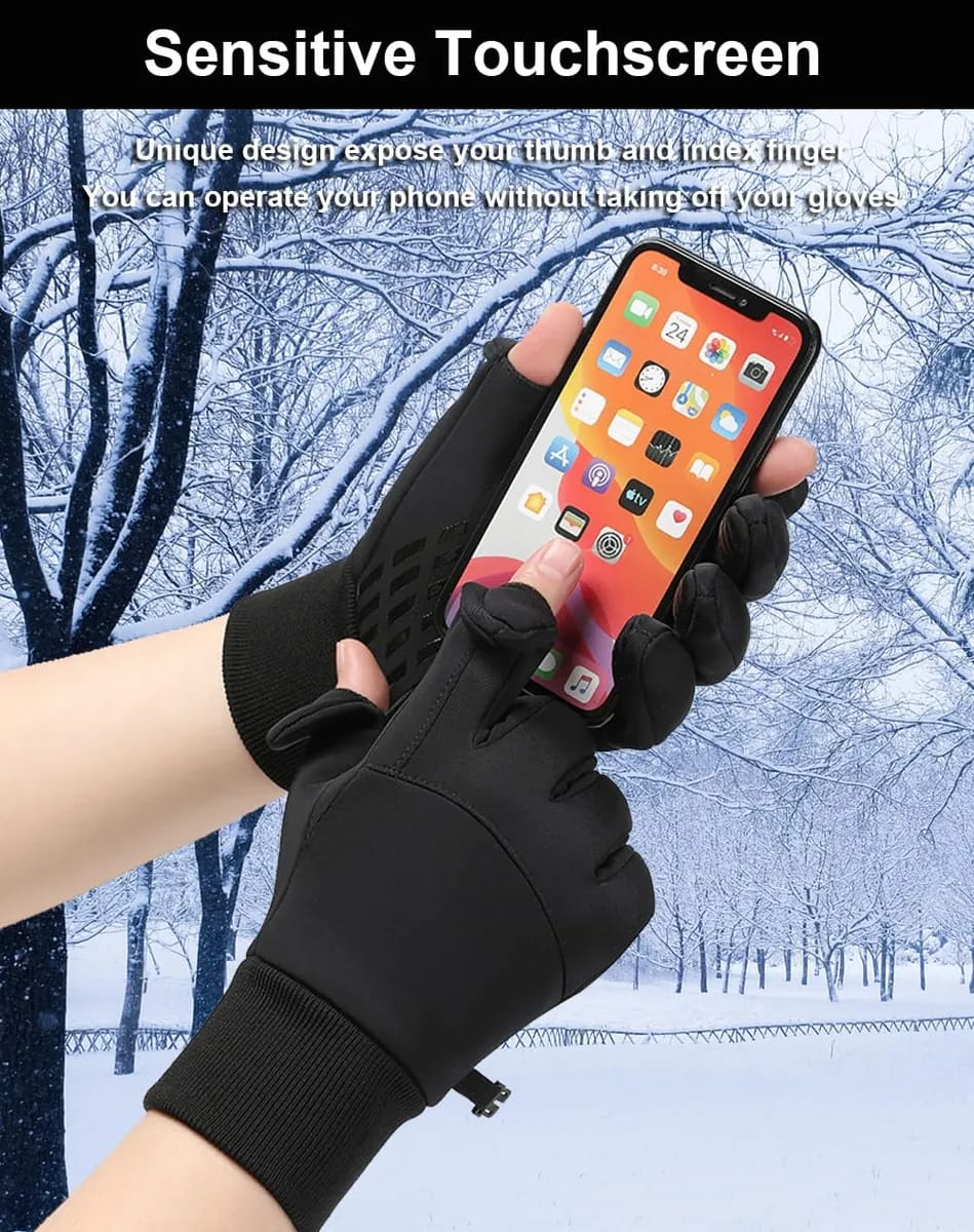 Guantes Termicos Ciclismo Moto Impermeables Dedos Abiertos - Imagen 2