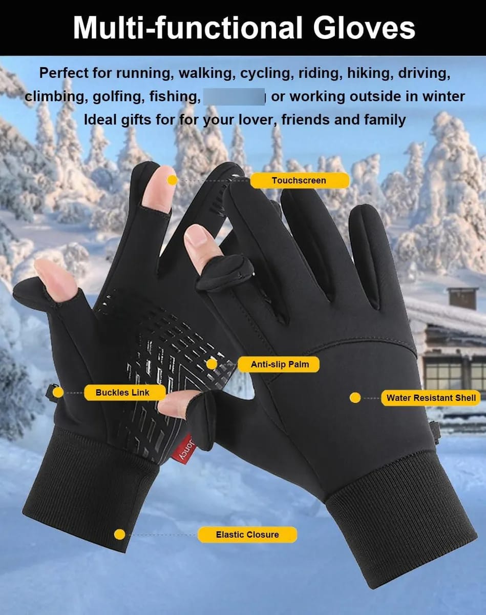 Guantes Termicos Ciclismo Moto Impermeables Dedos Abiertos - Imagen 7