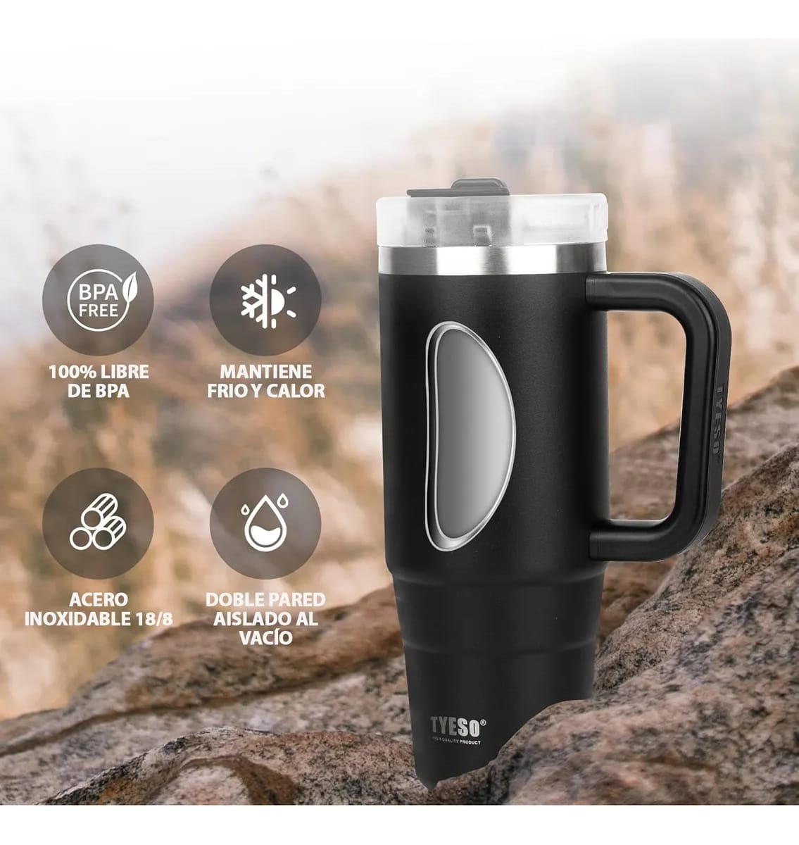 Vaso Termico Jarro Tyeso 900ml Acero Asa Sorbito Aislamiento - Imagen 3