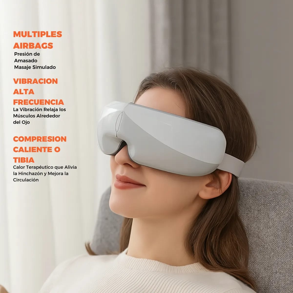 Masajeador Ocular Eléctrico Calor Vibración Portátil Recarga - Imagen 2