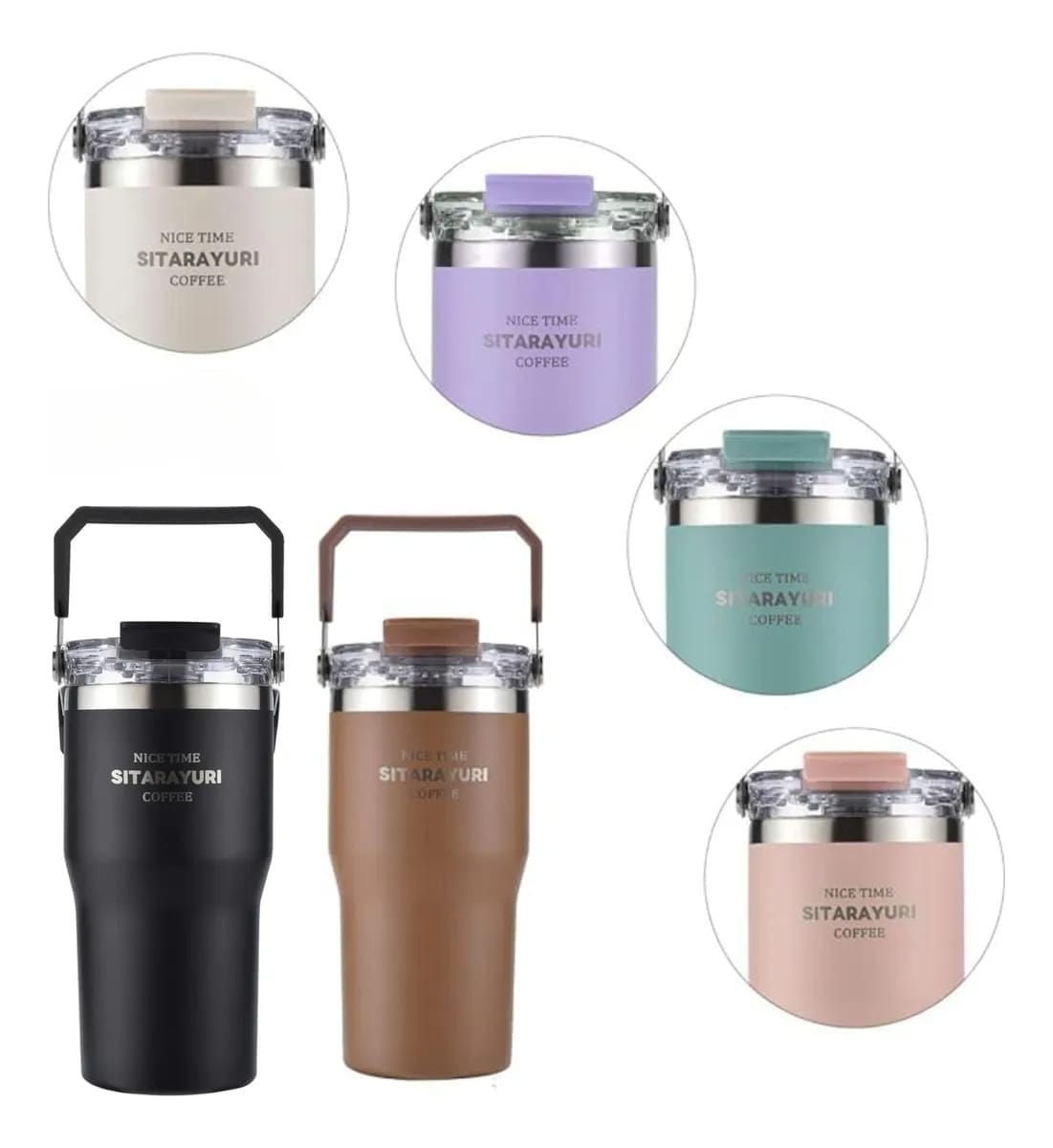 Vaso Termico Capacidad De 900 Ml Con Agarre Y Tapa Termo - Imagen 7
