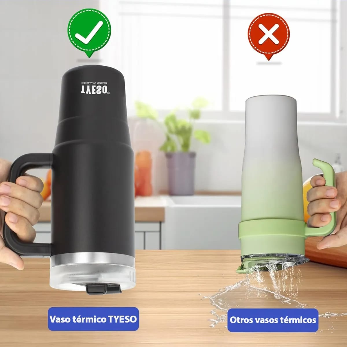 Vaso Termico Jarro Tyeso 900ml Acero Asa Sorbito Aislamiento - Imagen 5