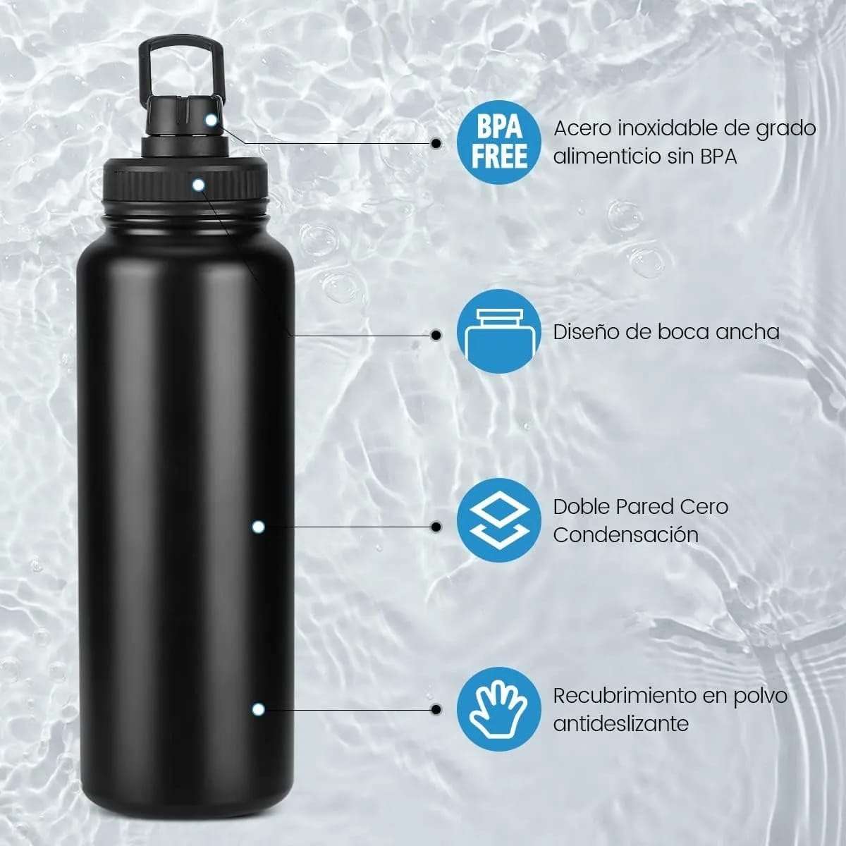 Termo Botella Agua 800ml Acero Inoxidable A Prueba De Fugas - Imagen 3