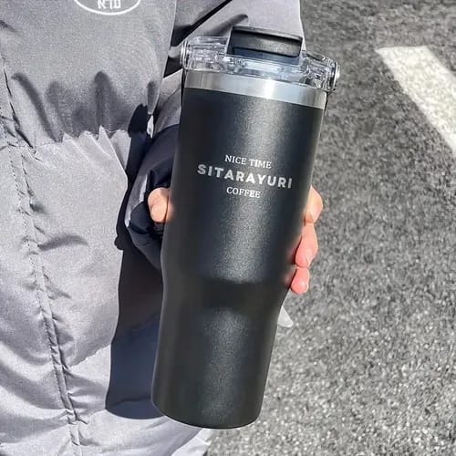 Vaso Termico Capacidad De 900 Ml Con Agarre Y Tapa Termo - Imagen 3