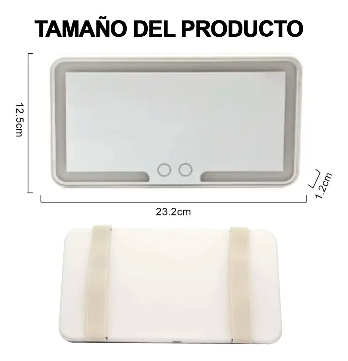 Espejo Con Tocador Para Auto 3 Modos Tactil Recargable Usb - Imagen 5