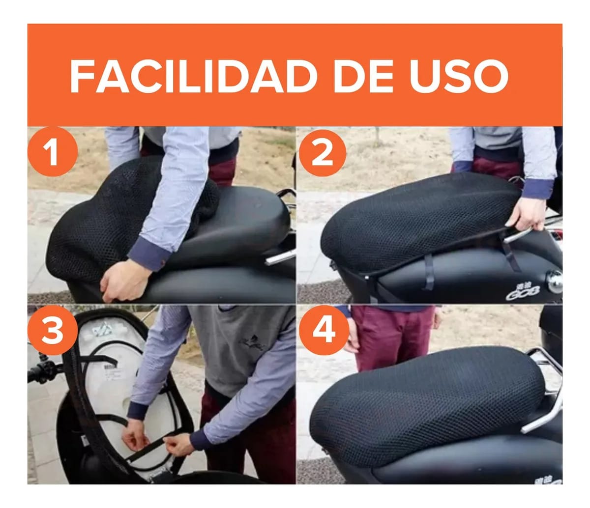 Funda Cubre Asiento Moto 92x50 Cm Protección Antideslizante - Imagen 7